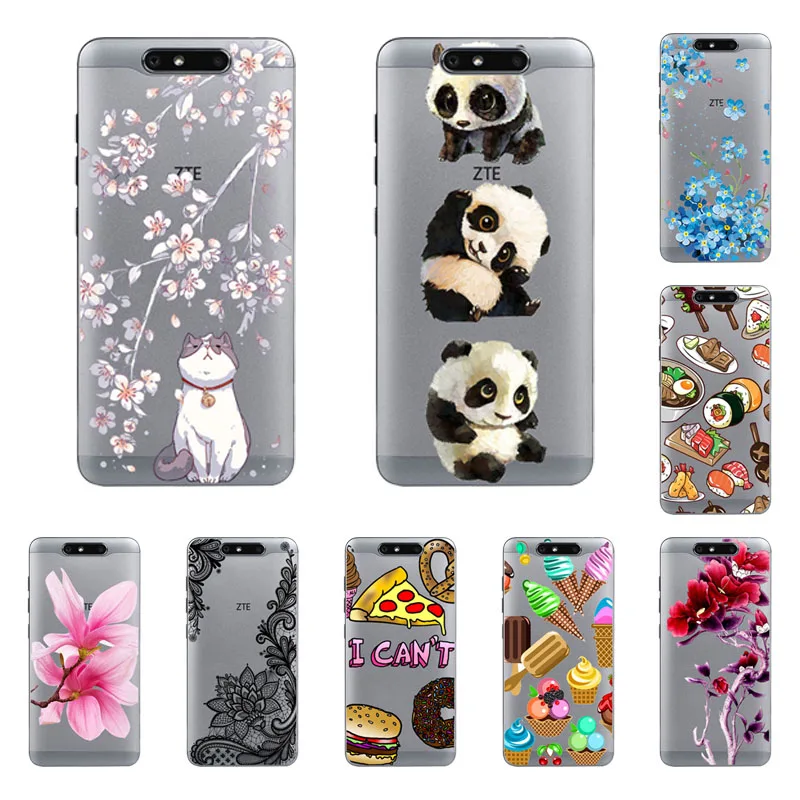 Мягкий чехол из ТПУ для Blade v8 v9 lite/v8 mini с цветком ZTE nubia v18 z18 Axon 7 Защитные чехлы