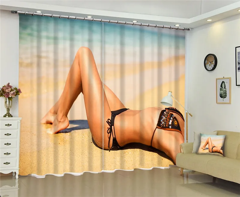 Сексуальные женские окна затемненные 3D шторы набор для спальни гостиной офиса отеля дома стены декоративные драпированные гобелены