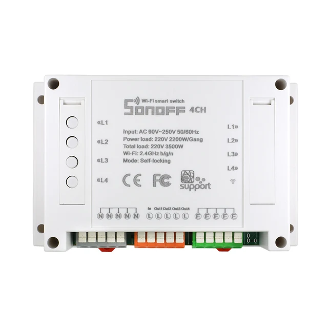Sonoff 4CH Wireless Multi-channel WIFI Switch Independent Remote Control For Smart House Home Automation Module Controller 220V