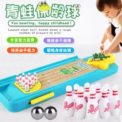 Мини родитель-ребенок Интерактивная игрушка лягушка Боулинг стол обучающая настольная игра пусковая головоломка игровая комната для