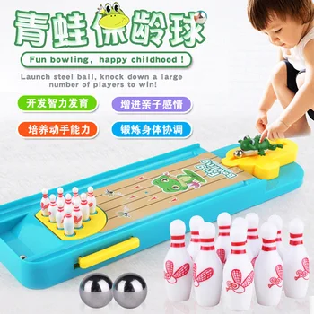 

Mini Parent-child Interactive Toy Frog Bowling Table Educational Board Game Launcher Puzzl Game Room For Children Birthday gift