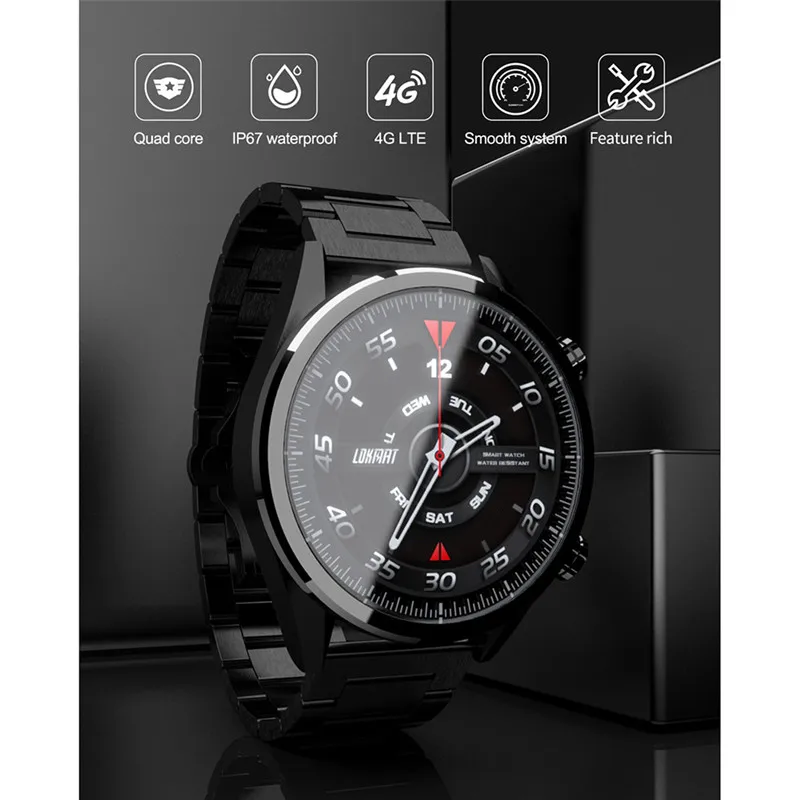 Мужские Смарт часы LK08 умные с GPS 4G Android 7 1 MTK6739 3 Гб + 32 ГБ 400*400 AMOLED экран аккумулятор