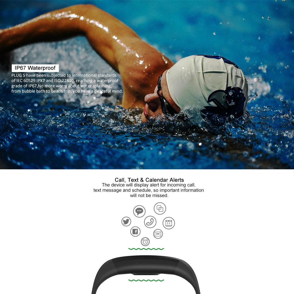 Дешево Zeblaze PLUG S умный Браслет 0,97