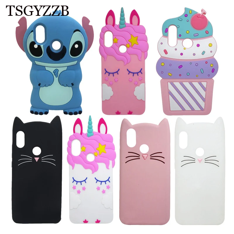 

3D Cartoon Soft Silicone Case For Xiaomi Redmi Note 6 Pro Cover Unicorn Cat Stitch Ice Cream Redmi Note6 Pro 6Pro Phone Cover
