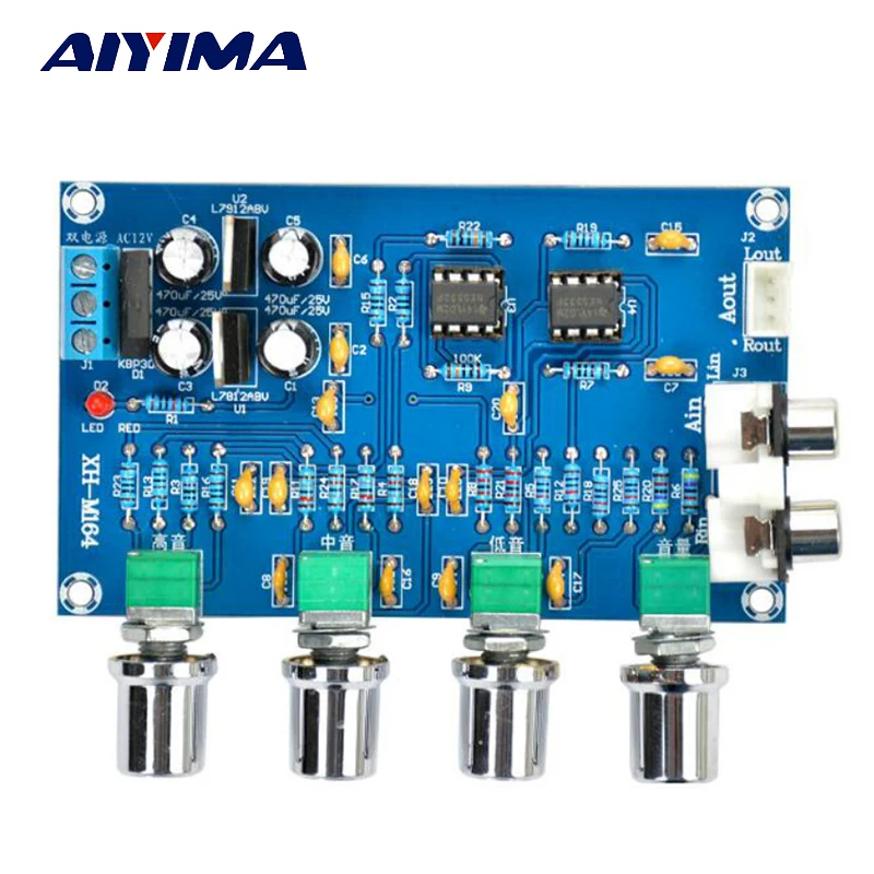 AIYIMA Hi Fi усилитель NE5532 двухканальный звука с регулировкой частоты|bass adjuster|treble
