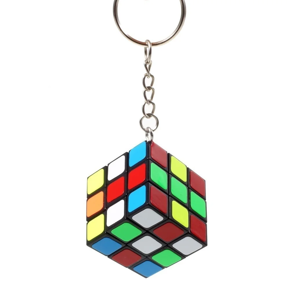 Mini Car Keychain Rubik's Cube Puzzle Magic Game Toy Key Keychain Rubiks Cube Phone Pendant Key