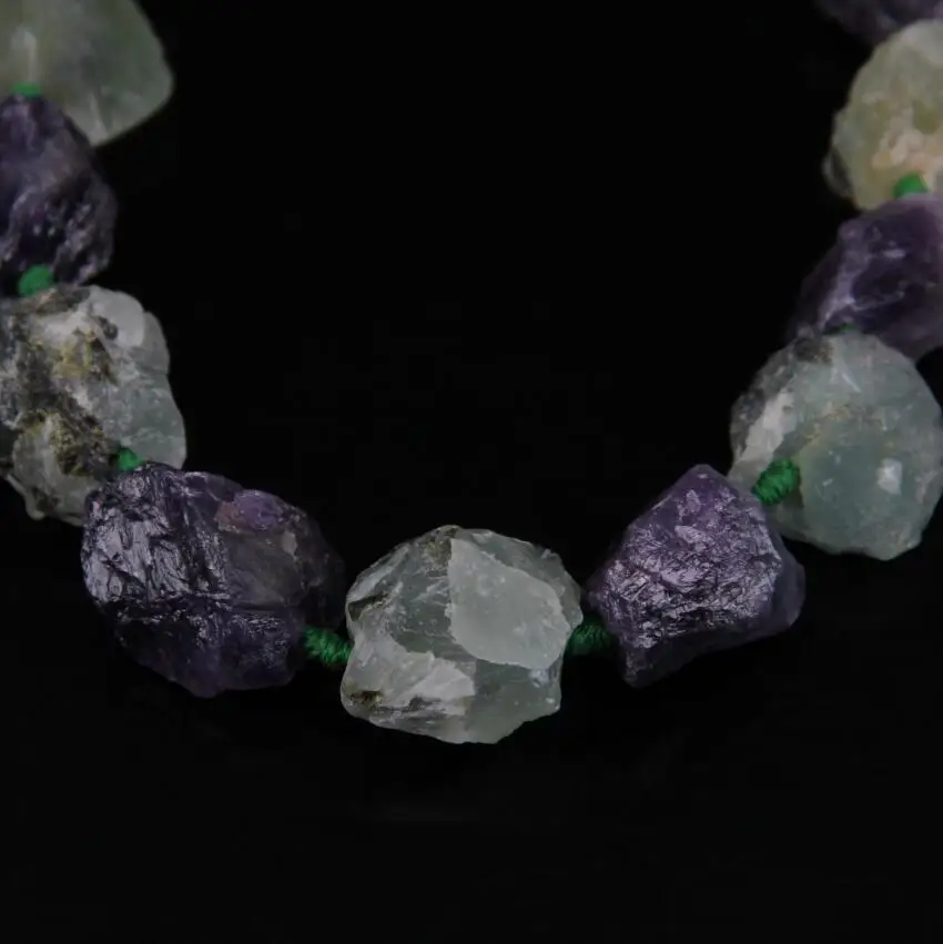 8 камней выбор, грубая Радуга Кристаллы самородки кварцевые точки бусины, авантюрин, тигровый глаз ломтик свитер с бисером кулон ожерелье - Цвет: green purple