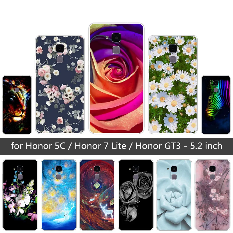 Роскошный силиконовый цветной чехол для Huawei Honor 5C 7 lite/Honor GT3 прозрачный 5 2 дюйма