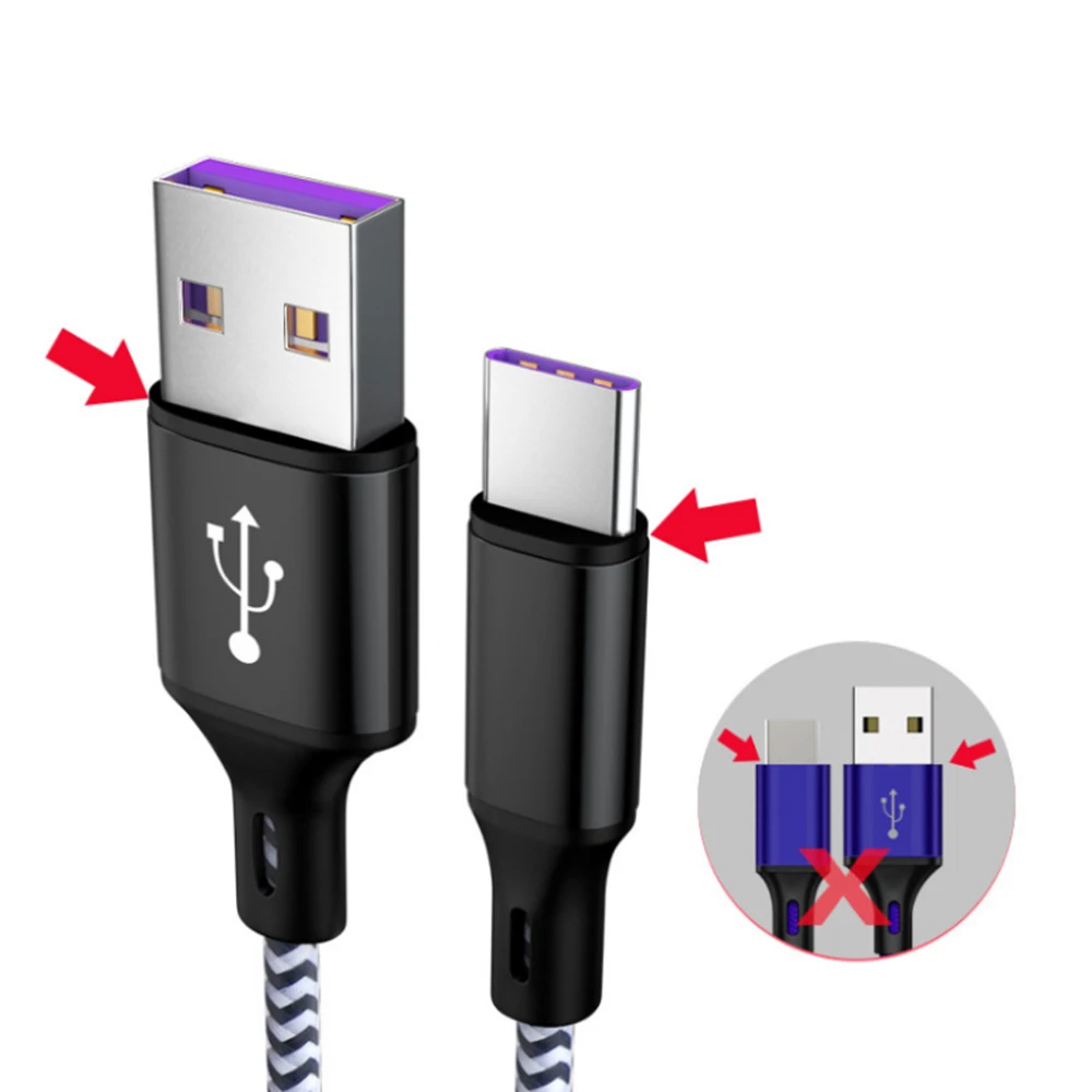 Для смартфона 1M быстрая зарядка USB C кабель 5A USB-зарядное устройство типа C с зарядным