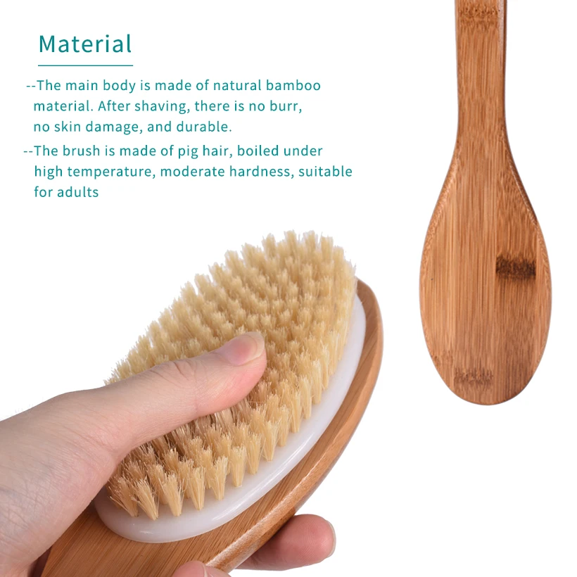 Dry Skin body Brush Exfoliate Improve Circulation&Cellulite Tools natural bristle Wooden SPA Woman SkinCare Dry Body Brush