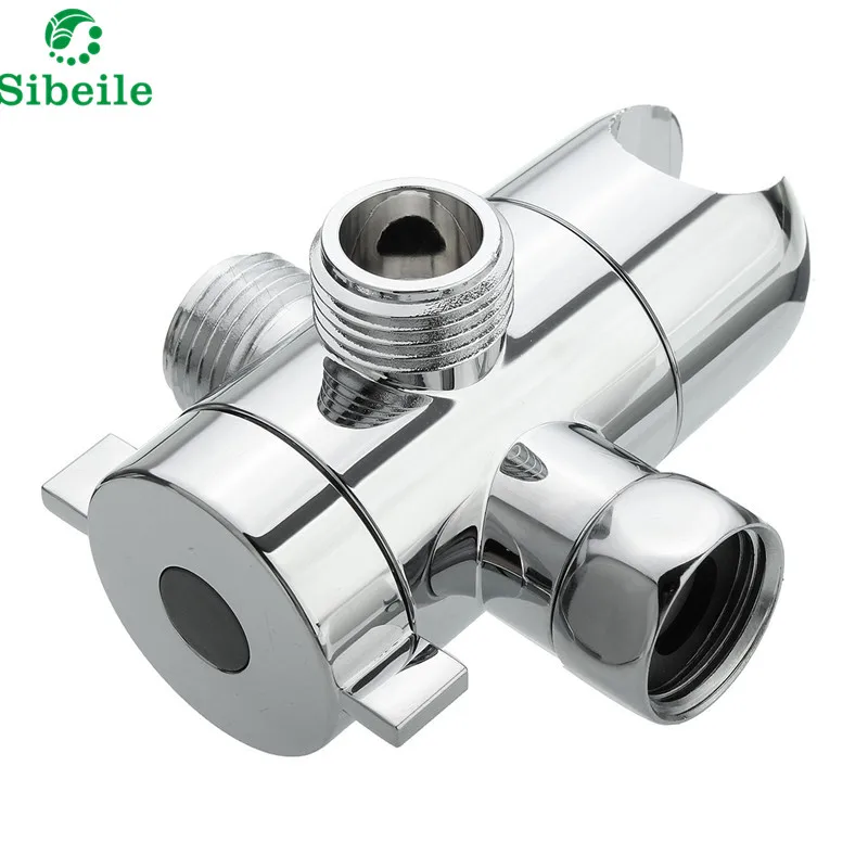 SBLE Multifunction 3 Way Shower Head Holder Water Saving Diverter Silver Polished Chrome Wall Mounted Shower Valve Fix Bracket