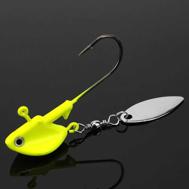 JACKFISH Jig приманки 4 г 6 г 10 г/5,4 см свинцовая головка Джиги с одним крюком искусственный шум блестки Pesca аксессуары Лодка Рыболовная Приманка - Цвет: yellow