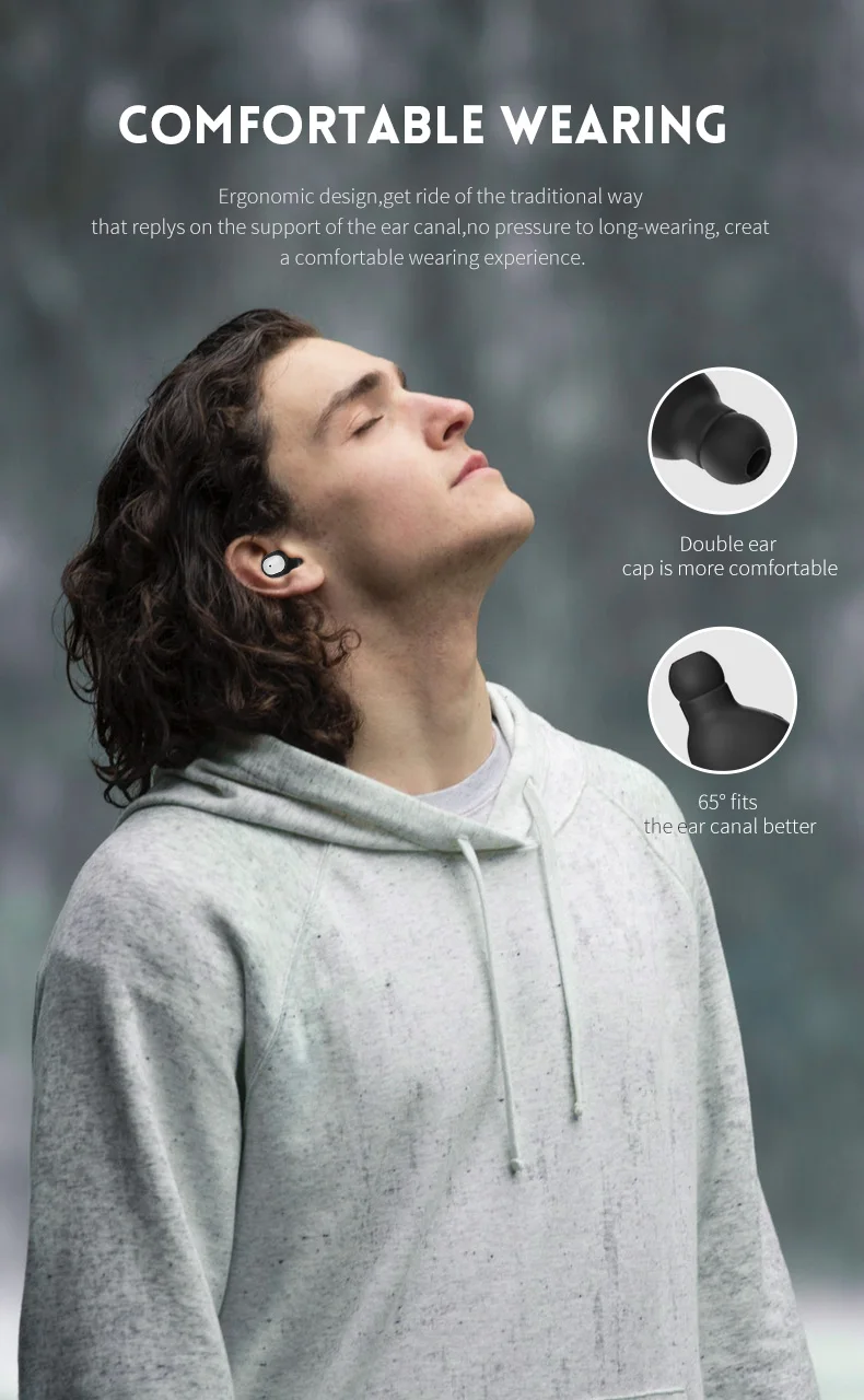 Timethinker Q2 TWS беспроводные наушники Bluetooth 5,0 наушники мини спортивные наушники в ухо hi-fi-стереозвук с зарядным устройством