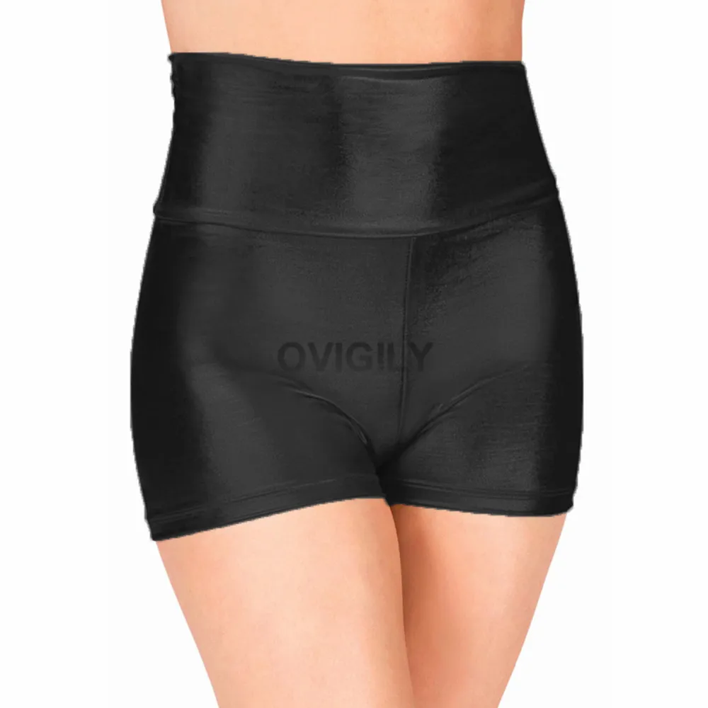 OVIGILY Womens Royal Blue High Waist Dance Shorts Adults Metallic Gymnastics Shorts Gold Rave Booty Shorts Black Cheer Shorts leather shorts