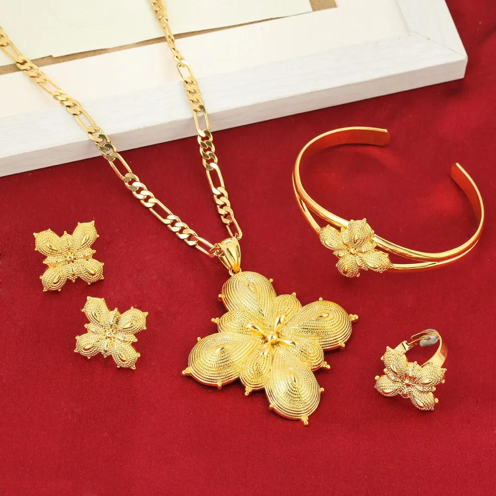 

New Arrival Ethiopian Sets Jewelry Ethnic Bridal Wedding Women Jewelry Set
