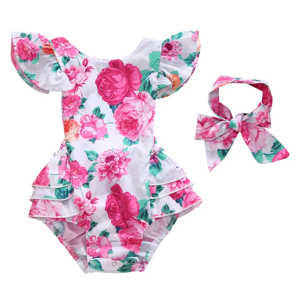 Newborn Toddler Infant Baby Girl Flower Romper 2017 Summer One Piece