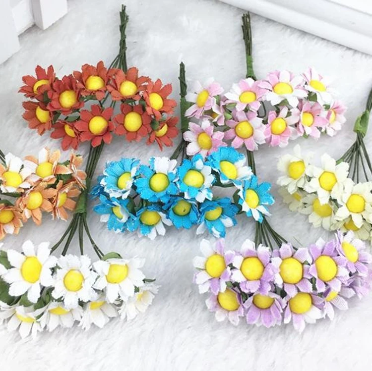 20 Bundles Artificial Flowers Little Daisy Chrysanthemum Sunflower Diy
