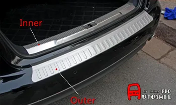 

Stainless Chromium Styling Inner+Outer Rear Bumper Guard Plate Trim Exterior Car Styling 2pcs For Audi A6 C7 2012 2013 2014 2015