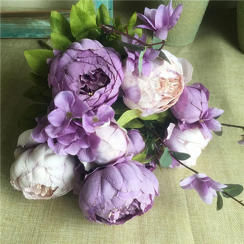 wholesale Simulation peony bunch Artificial flowers for white peonies