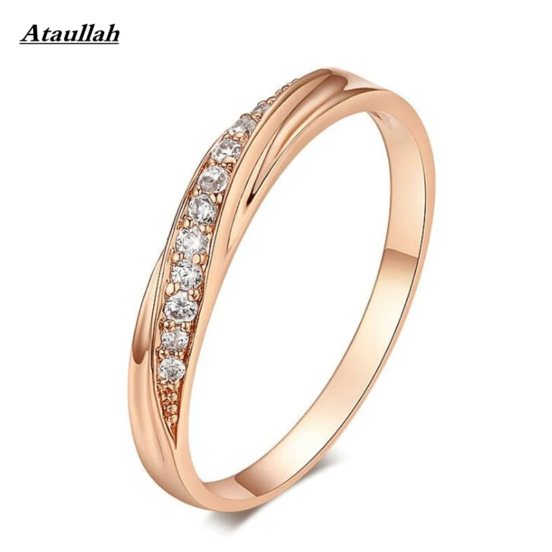 

Ataullah Top Quality Simple Cubic Zirconia Lovers Rose Gold Color Wedding Ring Jewelry Full Sizes Wholesale RWD7-083