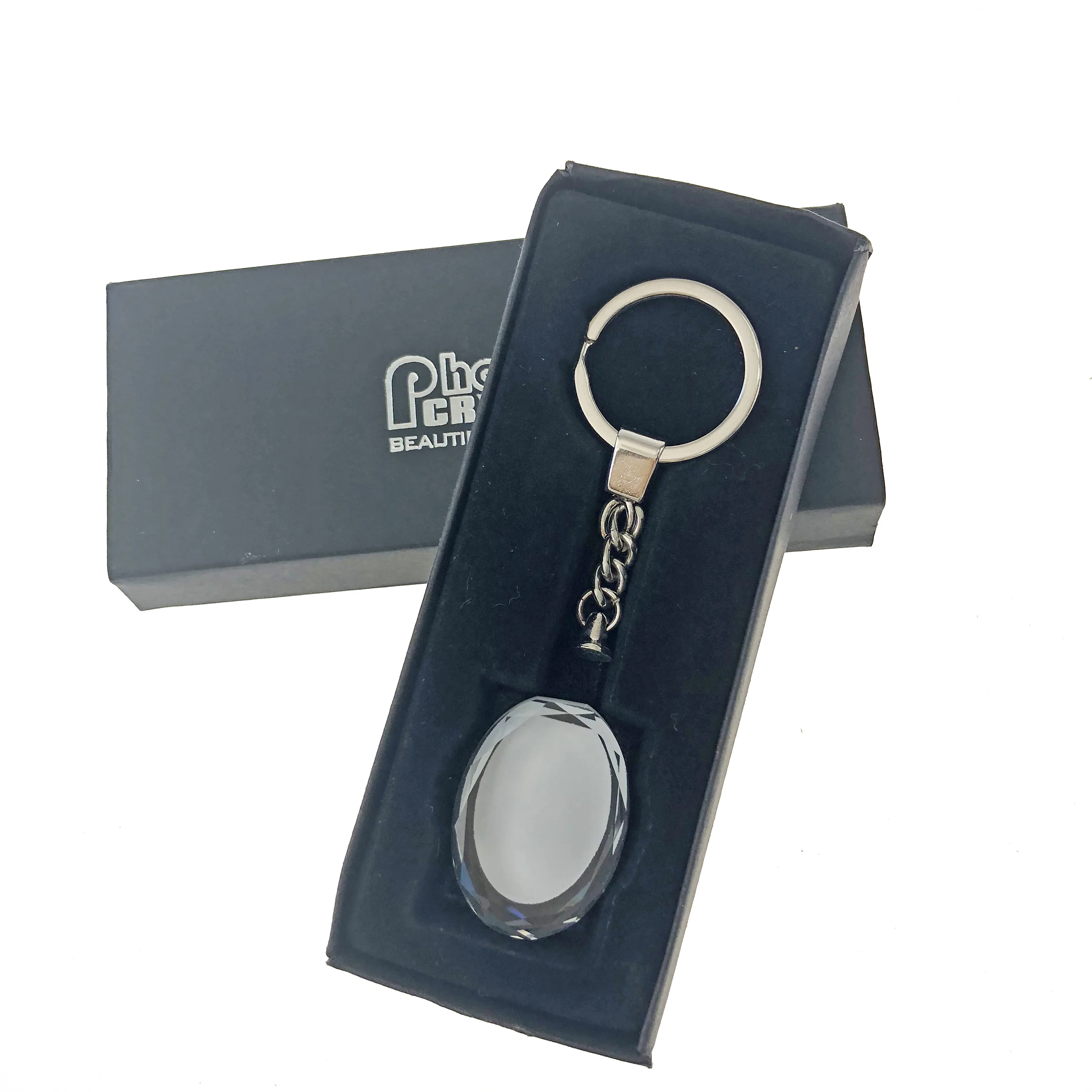 

10 PCS GJ-04 New Fashion Oval Crystal Blank Key Rings For Sublimation Heat transfer Customized Picture Key Chains