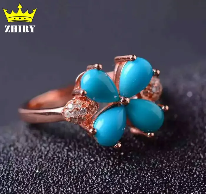 

Real Turquoise ring 100% natural gem stone genuine solid sterling silver women jewelry lady rings