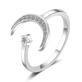 

Utimtree Lovely Silver 925 Adjustable Rings for Girls Party Jewelry Gifts Cubic Zirconia Wedding Birthday Finger Ring for Women