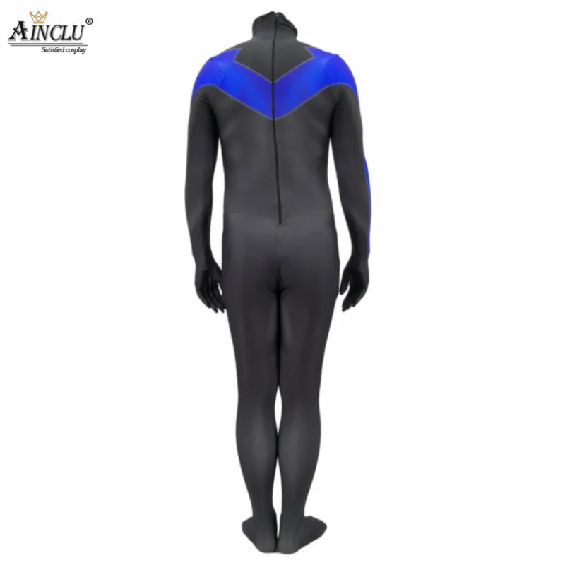 Ainclu 24 часа корабль вне детский мужской костюм Nightwing костюм Бэтмен лайкра спандекс полный тело Хэллоуин Вечерние боди комбинезоны