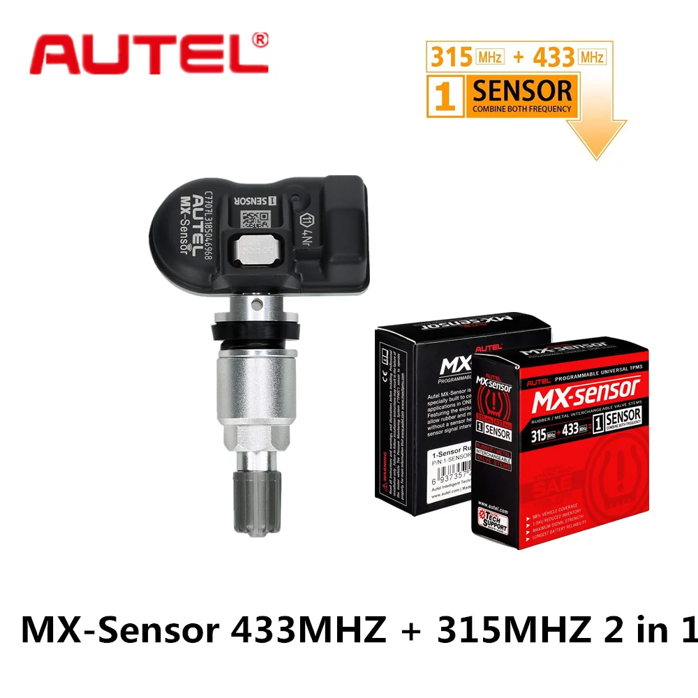 Autel mx-сенсор 2 в 1 433 и 315 МГц TPMS Универсальный Автомобильный Зажим-в OE-уровень