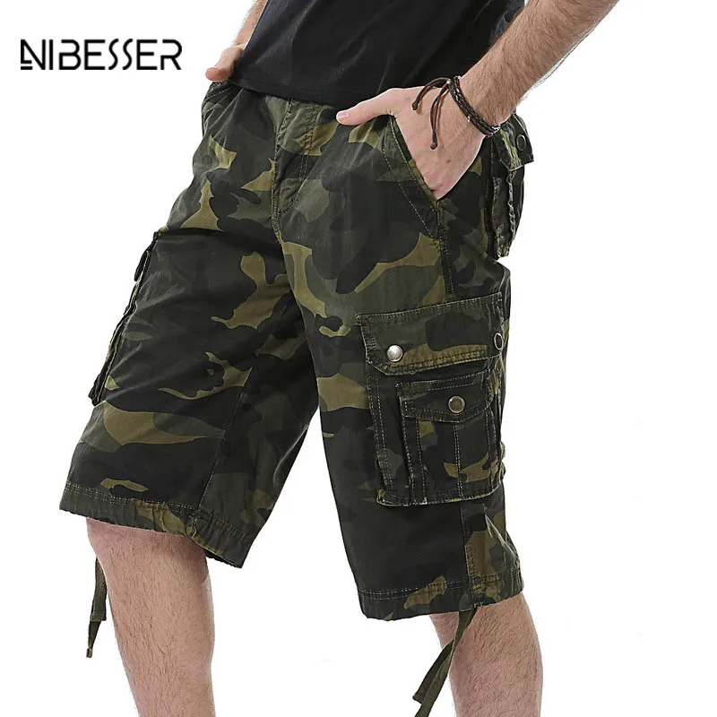 Buy NIBESSER Safari Style Shorts Men Camouflage Shorts Plus Size Summer Loose