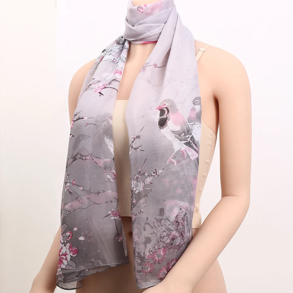 

1PC Fashion Women Lady Soft Wrap Long Shawl Silk Chiffon Scarf Printed Stole Scarves Sandy Beach Summer Sunscreen Pashmina