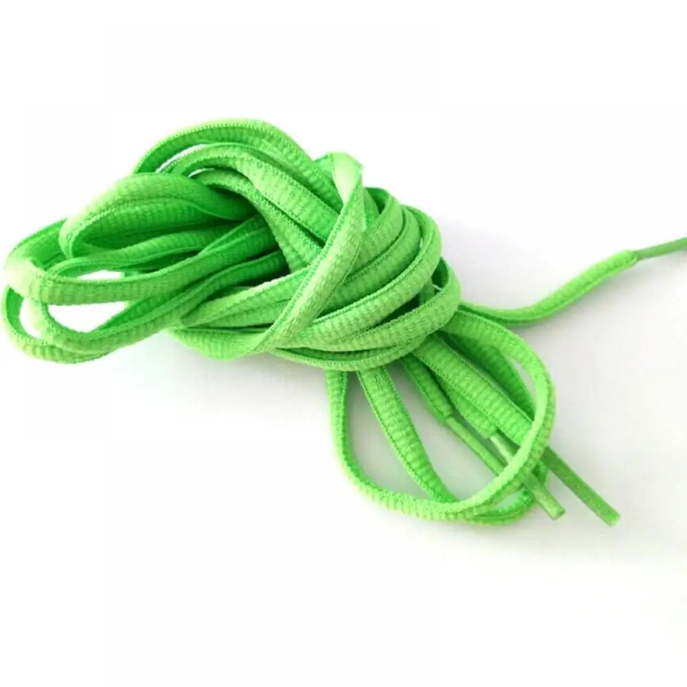 21 Colors Oval Athletic 1Pair Shoelaces 51 Inch port Sneaker Boots Shoe Laces Strings Free Shipping - Цвет: light green