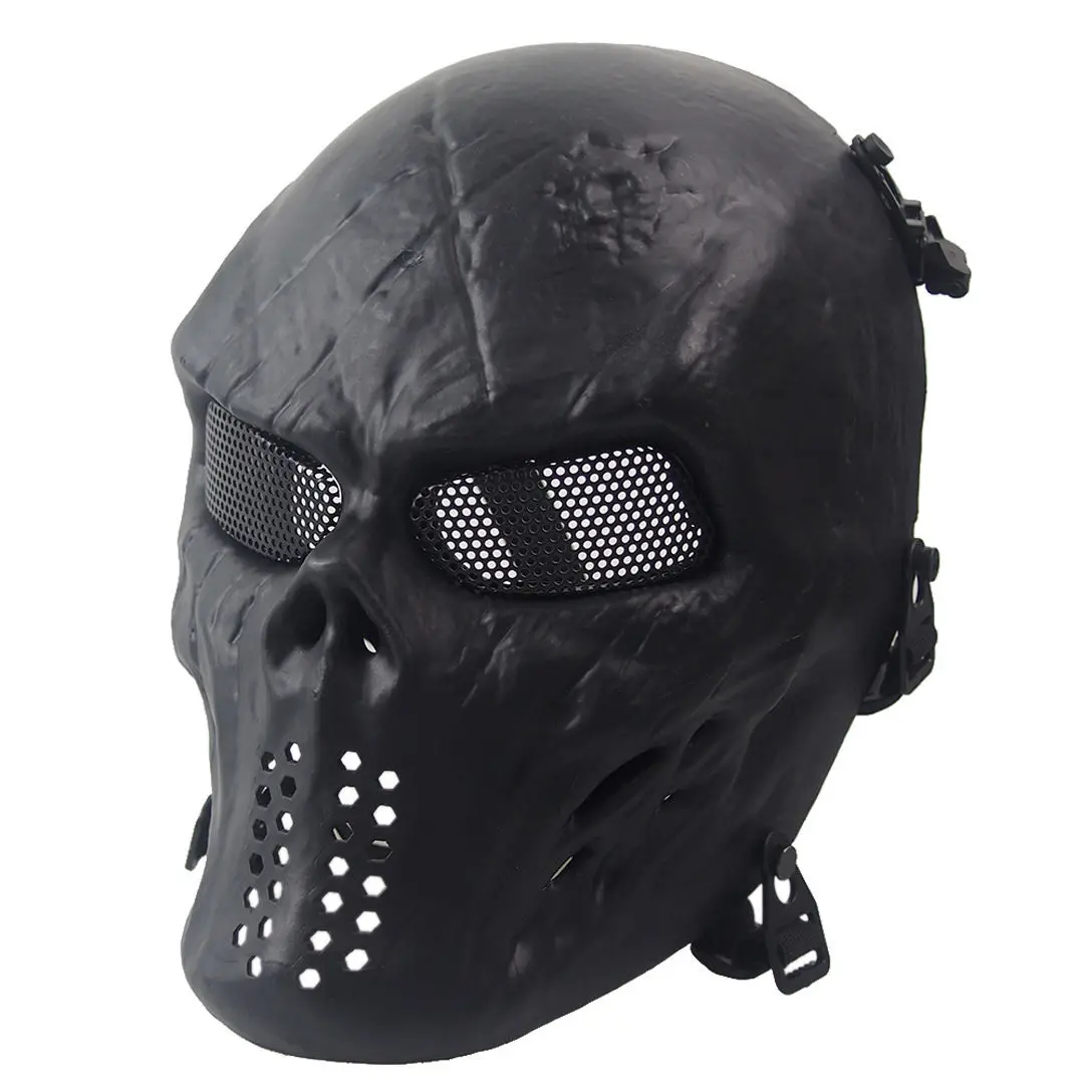 Минч Хэллоуин Вечерние Маски страйкбол пейнтбол маски армейские игры уличная с металлической сеткой глаз щит костюм для Хэллоуина - Цвет: Black God