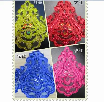 

15yards per pc, Handmade Embroidery Beaded Wedding Lace Fabric Color Sequin Pearl Lace Fabric Trim