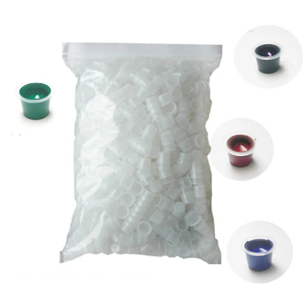 

1.5CM 500pcs Disposable Small Eyebrow Tattoo Ink Caps Plastic Cups Holders no12