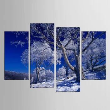 

4 Pieces/set Posters And Prints Snow Tree Wall Art Canvas Painting Wall Pictures For Living Room Nordic Decoration