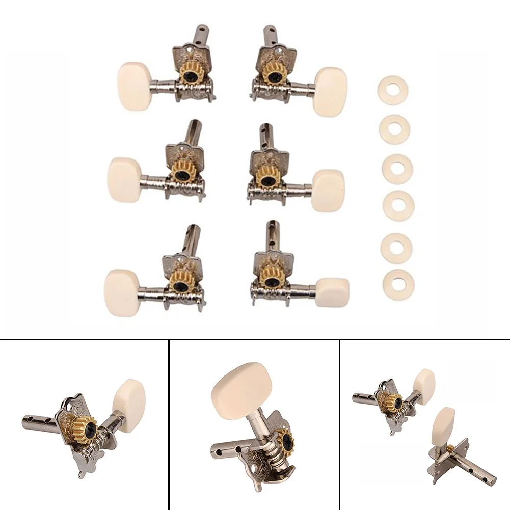 1 Unidades 3L 3R Guitarra clásica cuerda Tuning clavijas sintonizadores máquina cabezas Open Gear Guitarra partes y accesorios