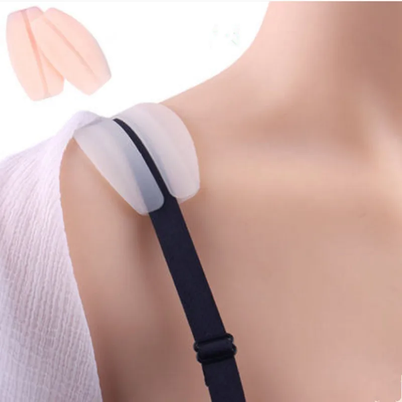 1Pair Soft Silicone Bra Strap Holder Non Slip Bra Strap Shoulder Pads