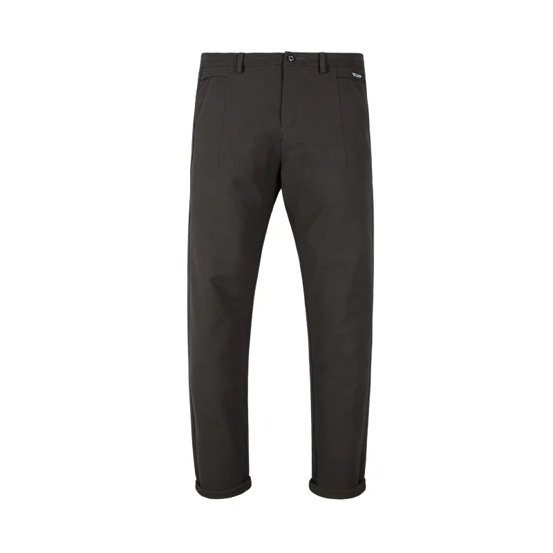 Enjeolon, брендовые длинные брюки, мужские хлопковые прямые повседневные брюки, 6 цветов, одноцветные повседневные брюки, мужские размера плюс, KZ6151 - Цвет: Brown