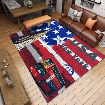 

DeMissir Modern USA UK Flag Printed Home Carpet For Living Room Kids Play Rugs Nonslip Parlor Pad Tapete Para Sala Alfombras