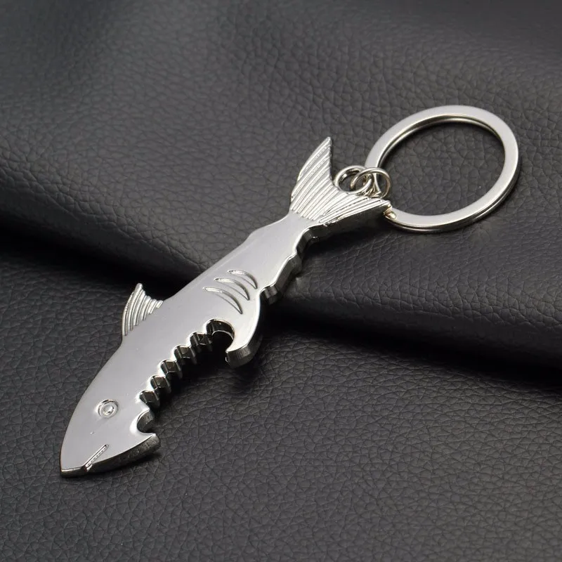 Creative Gift Shark Shaped Beer Bottle Opener Zinc Alloy Keychain UniqueOpeners AliExpress
