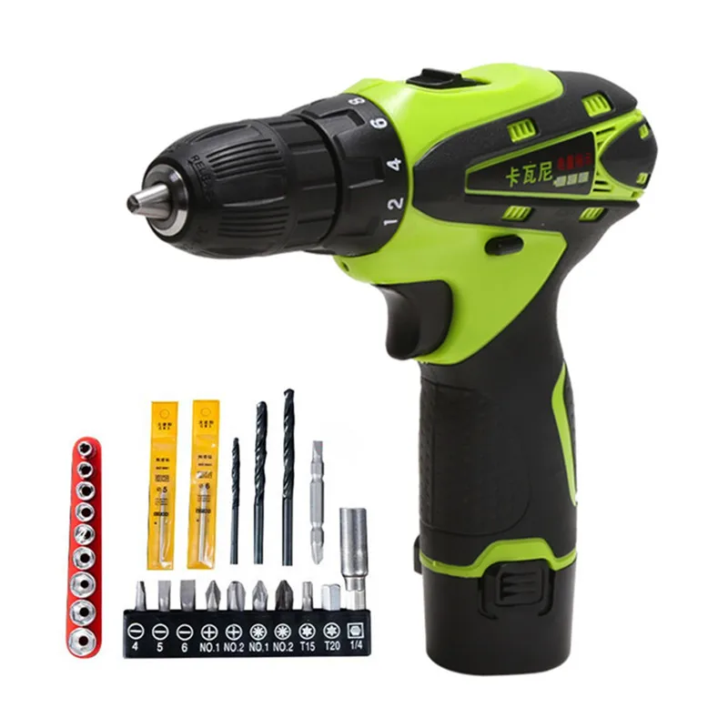 

12V Cordless Electric Drill Lithium Battery Rechargeable Parafusadeira Furadeira Electric Screwdriver Accessories Power Tools