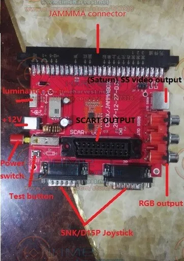 12 В JAMMA CBOX Конвертер доска в DB15P Joypad SNK геймпад с Сатурном и SCART выход для JAMMA PCB Pandora box IGS материнская плата