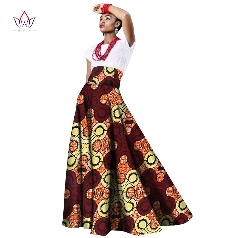Лето африканских женщин одежда длиной макси Дашики для женщин Базен Riche длинный женский халат плюс Размеры печати хлопок юбка wy1063
