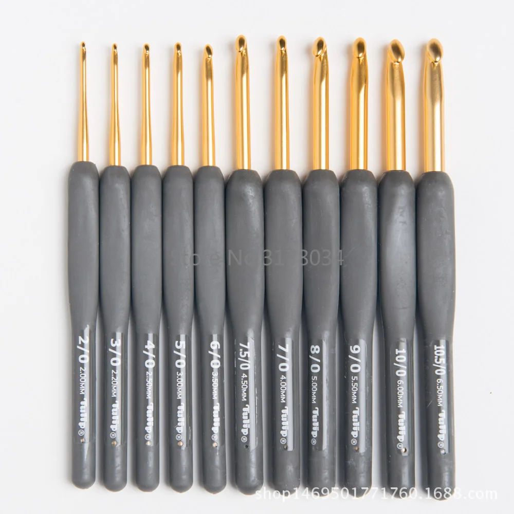 

Japan tulip TER/TEL Crochet Hook Grey Resin handle Knitting Needles Original authentic Imported from Japan 4-6mm