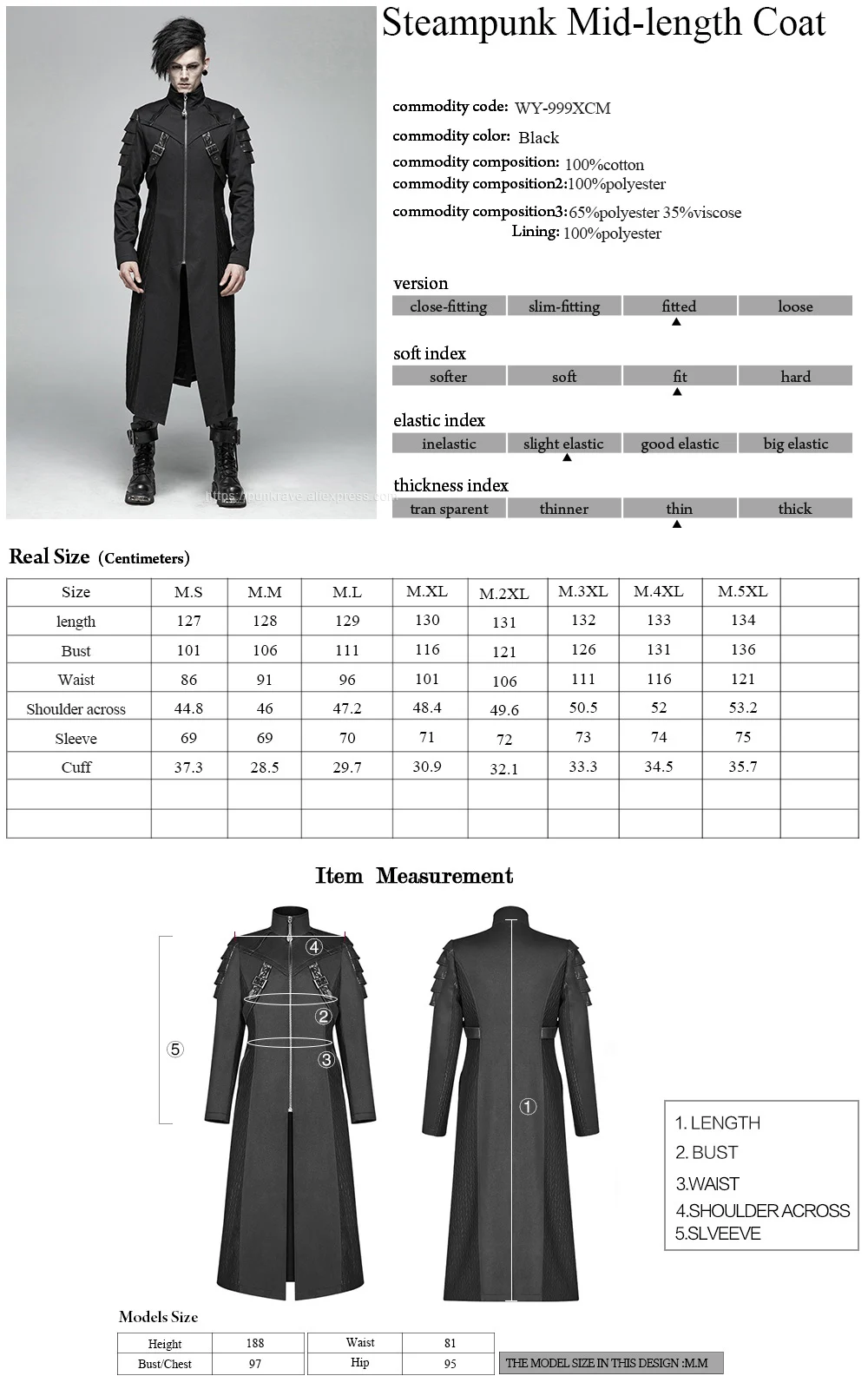 Панк рейв Готический мужской черный доспехи средней длины куртки пальто стимпанк военный мужской пальто сценические костюмы визуальный Kei