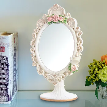 

European resin desktop single-sided beauty salon mirror princess mirror desktop makeup mirror portable makeup mirror LO7274