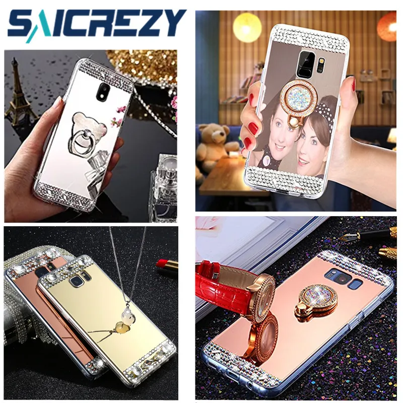 3D зеркальный чехол бампер для Samsung Galaxy S9 S8 A50 A70 J7 Neo J5 j3 Note 8 A3 A5 2017 J4 J6 Plus A6 A7 2018