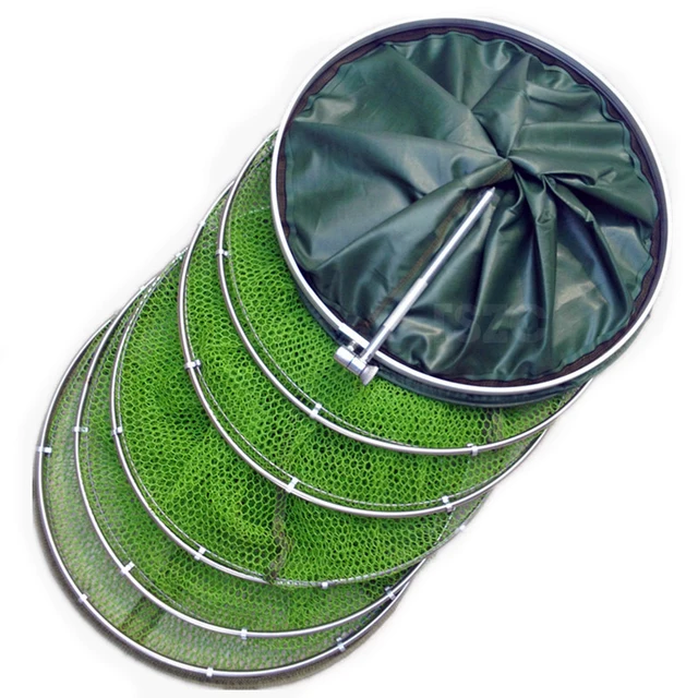 Double Stainless Steel 5 Layers Collapsible Fishing Basket Dip Net to Keep Fish Alive in the