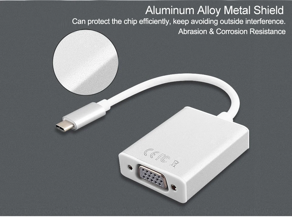 Male USB 3.1 Type C USB-C to Female VGA Adapter Cable 10Gbps  (9)